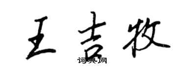 王正良王吉牧行书个性签名怎么写