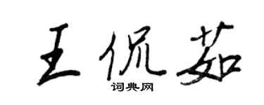 王正良王侃茹行书个性签名怎么写
