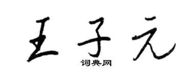 王正良王子元行书个性签名怎么写