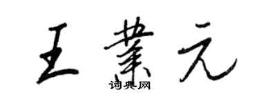 王正良王业元行书个性签名怎么写