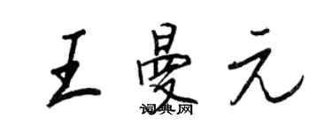 王正良王曼元行书个性签名怎么写