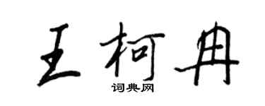 王正良王柯冉行书个性签名怎么写