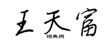 王正良王天富行书个性签名怎么写
