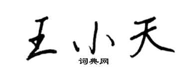 王正良王小天行书个性签名怎么写