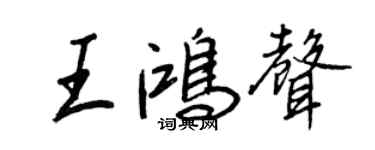 王正良王鸿声行书个性签名怎么写