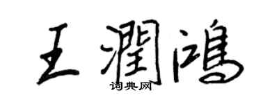 王正良王润鸿行书个性签名怎么写