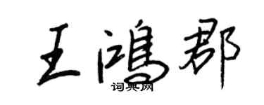 王正良王鸿郡行书个性签名怎么写