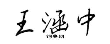 王正良王涵中行书个性签名怎么写