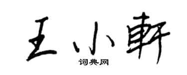 王正良王小轩行书个性签名怎么写