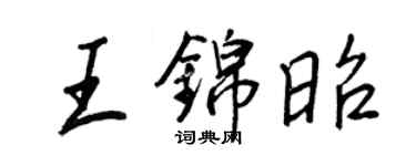 王正良王锦昭行书个性签名怎么写