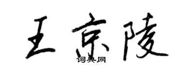 王正良王京陵行书个性签名怎么写