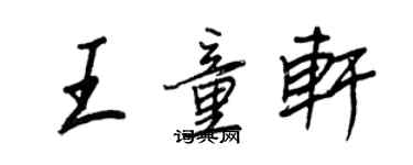 王正良王童轩行书个性签名怎么写