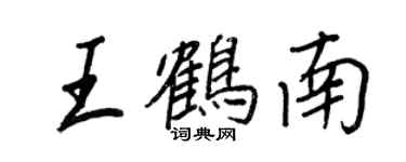 王正良王鹤南行书个性签名怎么写