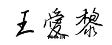 王正良王爱黎行书个性签名怎么写