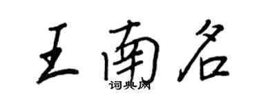 王正良王南名行书个性签名怎么写