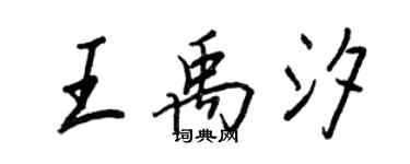 王正良王禹汐行书个性签名怎么写