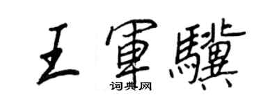 王正良王军骥行书个性签名怎么写
