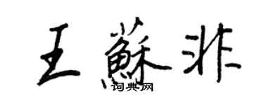 王正良王苏非行书个性签名怎么写