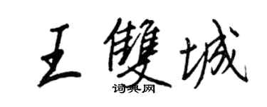 王正良王双城行书个性签名怎么写