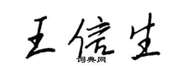 王正良王信生行书个性签名怎么写