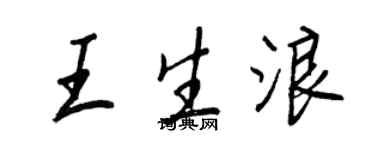 王正良王生浪行书个性签名怎么写