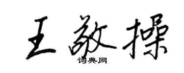 王正良王敬操行书个性签名怎么写