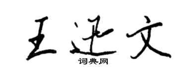 王正良王迅文行书个性签名怎么写