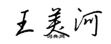 王正良王美河行书个性签名怎么写