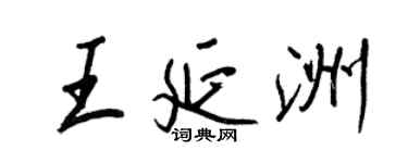 王正良王延洲行书个性签名怎么写