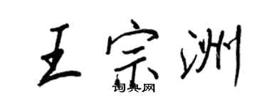 王正良王宗洲行书个性签名怎么写