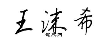 王正良王沫希行书个性签名怎么写