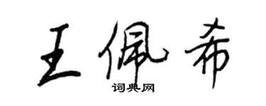 王正良王佩希行书个性签名怎么写