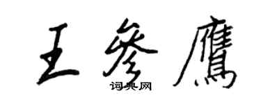 王正良王参鹰行书个性签名怎么写
