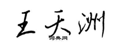 王正良王夭洲行书个性签名怎么写