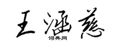王正良王涵慈行书个性签名怎么写