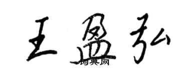 王正良王盈弘行书个性签名怎么写