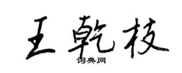 王正良王乾枝行书个性签名怎么写