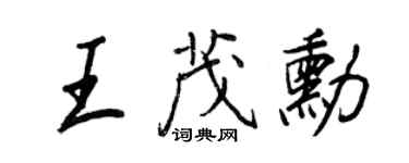王正良王茂勋行书个性签名怎么写