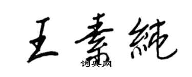 王正良王素纯行书个性签名怎么写