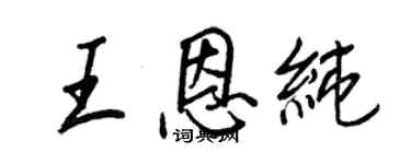 王正良王恩纯行书个性签名怎么写