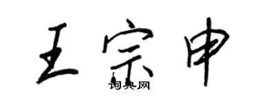 王正良王宗申行书个性签名怎么写