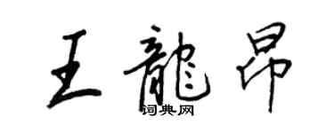 王正良王龙昂行书个性签名怎么写