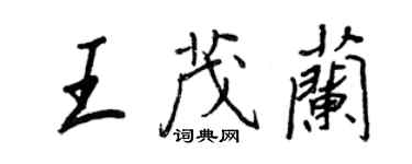 王正良王茂兰行书个性签名怎么写