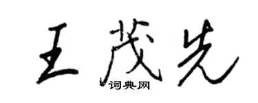 王正良王茂先行书个性签名怎么写