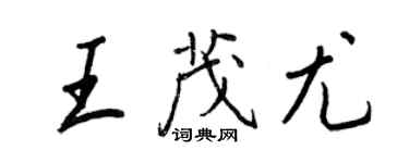 王正良王茂尤行书个性签名怎么写