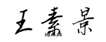 王正良王素景行书个性签名怎么写