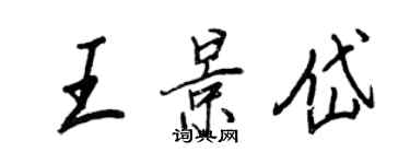 王正良王景岱行书个性签名怎么写