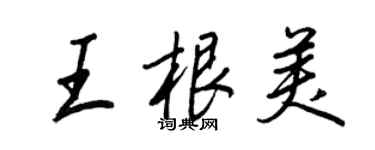 王正良王根美行书个性签名怎么写