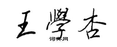 王正良王学杏行书个性签名怎么写