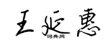 王正良王延惠行书个性签名怎么写